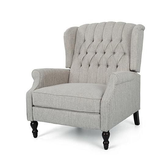 Salome Oversized Tufted Fabric Push Back Recliner